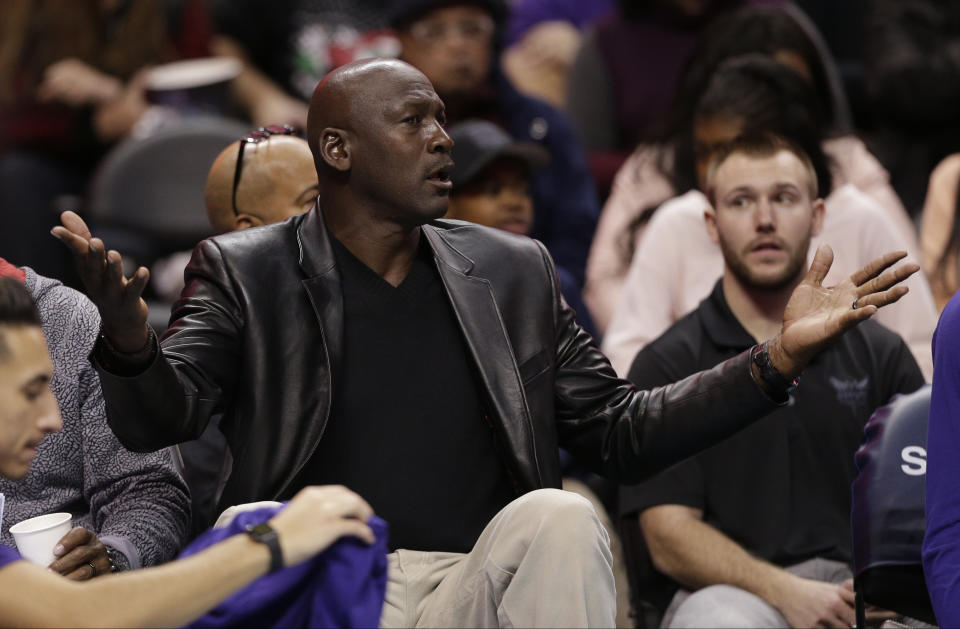 Michael Jordan took issue with Donald Trump’s opposition to free speech. (AP)