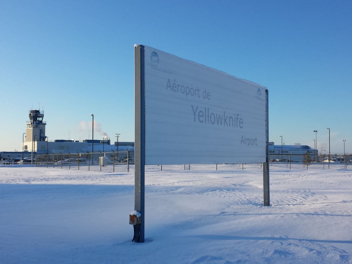 The Yellowknife Airport. A plane carrying Russian passengers en route to the High Arctic was grounded there on Tuesday, March 1, according to N.W.T. Infrastructure Minister Diane Archie. (Jennifer Geens/CBC - image credit)