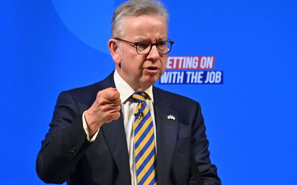 Michael Gove said the Tories were being punished for falling rates of home ownership - GETTY IMAGES