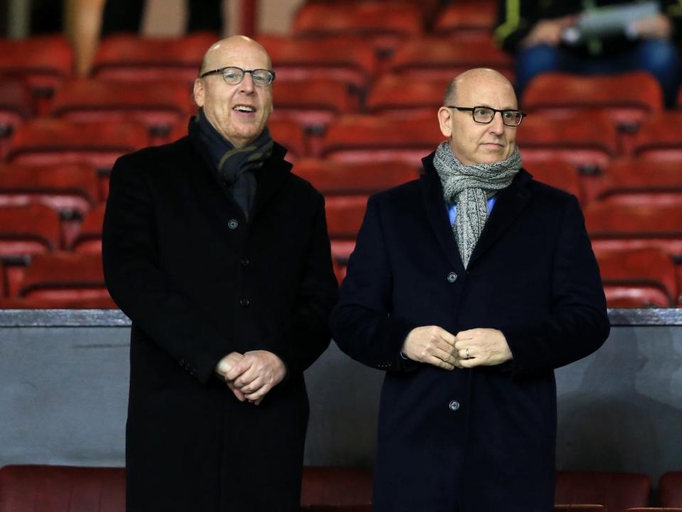 Manchester United joint chairmen Joel Glazer (right) and Avram Glazer (left) in the stands.