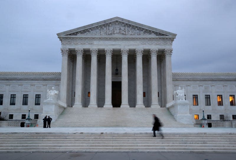 A photograph of the US Supreme Court building