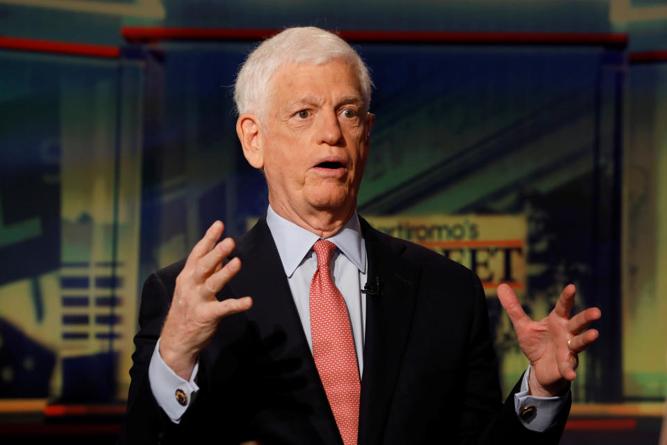 Mario Gabelli, founder, chairman, and CEO of Gabelli Asset Management Company, speaks during an interview with Maria Bartiromo on Fox Business Network in New York, U.S., March 23, 2018. REUTERS/Brendan McDermid