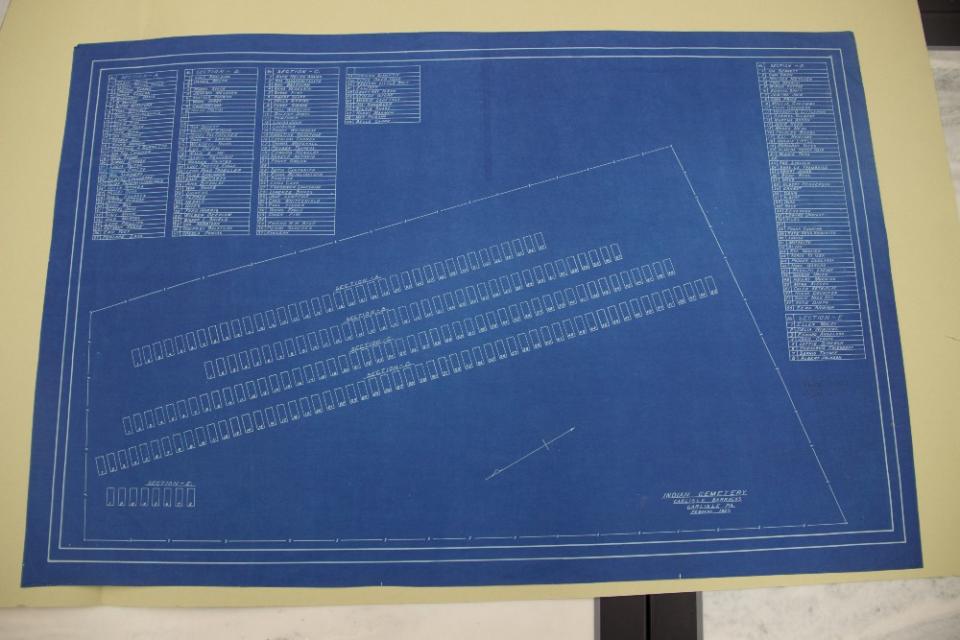 Map of original carlise cemetary NARA RG75 MAPS 10475 3 0007