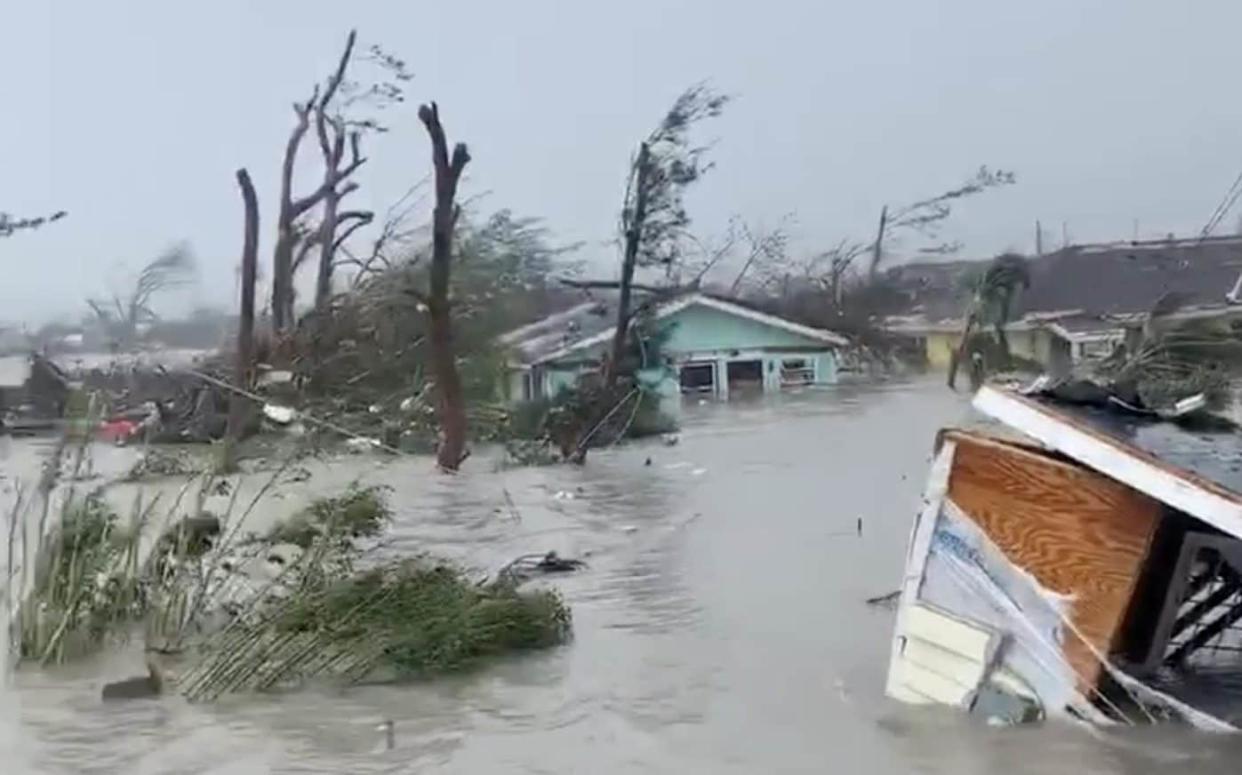 Homes underwater in the Bahamas