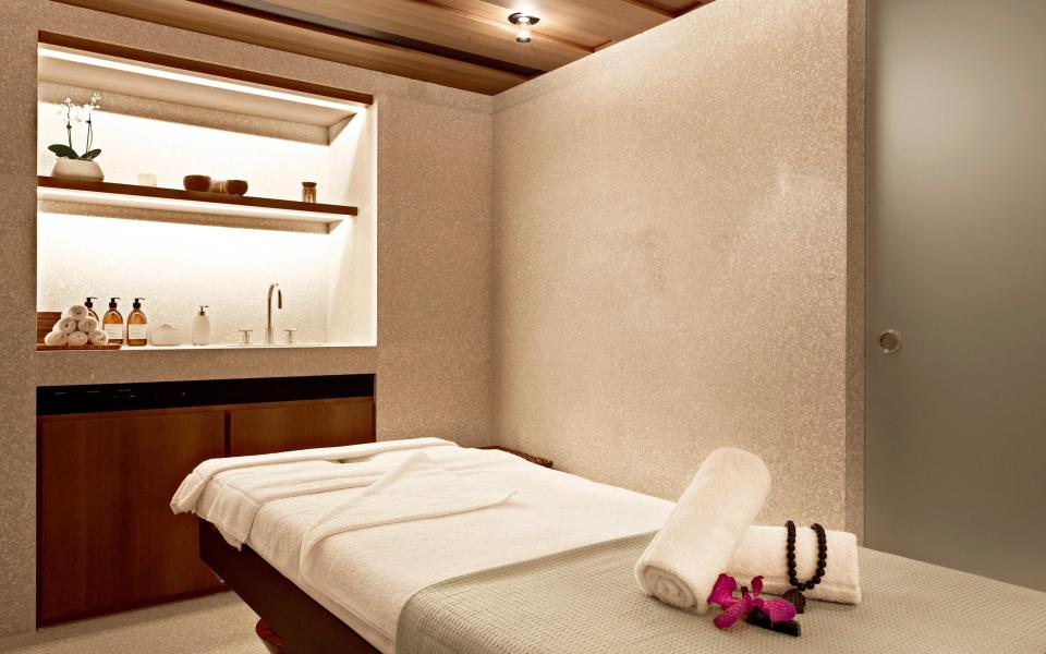 Treatment room at the Akasha spa 