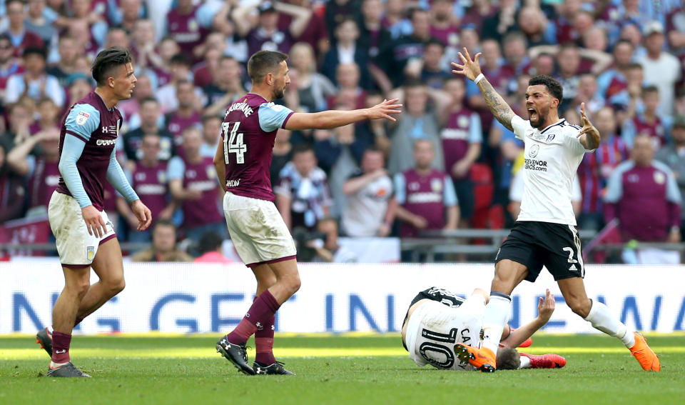 Ryan Fredricks stamped on Jack Grealish earlier in the match but the referee took no action. Villa went on to lose the game 1-0. (Play-Off Final - 26 May 2018)