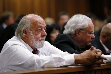 Barry, father of Reeva Steenkamp, is seen ahead of the verdict in the trial of Olympic and Paralympic track star Oscar Pistorius at the high court in Pretoria September 12, 2014. REUTERS/Siphiwe Sibeko