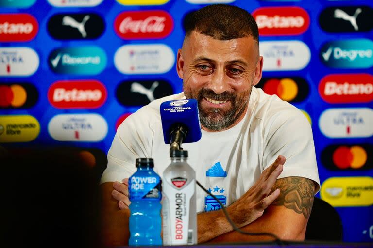 Walter Samuel durante la conferencia de prensa de esta tarde en el Hard Rock Stadium