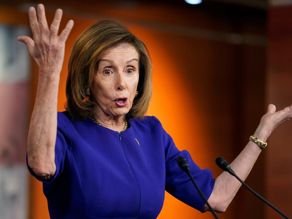 House Speaker Nancy Pelosi of Calif., speaks during her weekly news conference on Capitol Hill in Washington, Thursday, March 31, 2022.