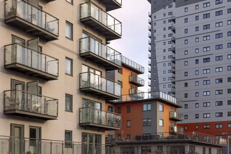 An outside view of blocks of flats in London