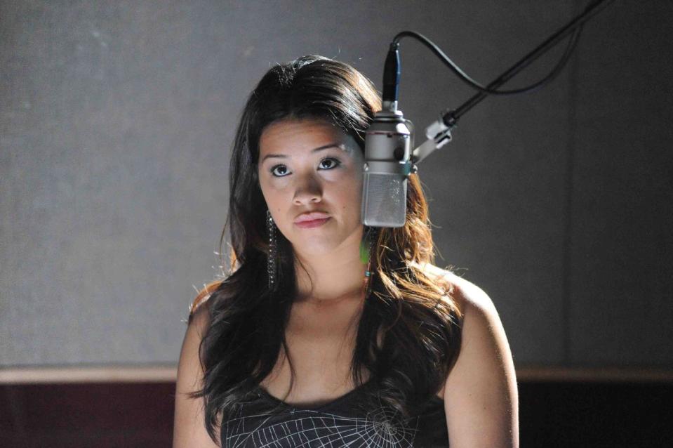 This publicity photo provided by Pantelion Films shows Gina Rodriguez as Filly Brown in a scene from the film, "Filly Brown." The film releases on April 19, 2013. (AP Photo/Pantelion Films/Lionsgate, John Castillo)