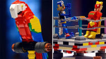 Teams had to transform this parrot into something else using only the blocks available once it was deconstructed. Photos: Instagram/legomastersau