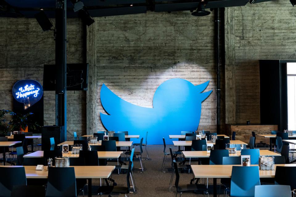 The deserted cafeteria of the Twitter building in San Francisco in May 2020.