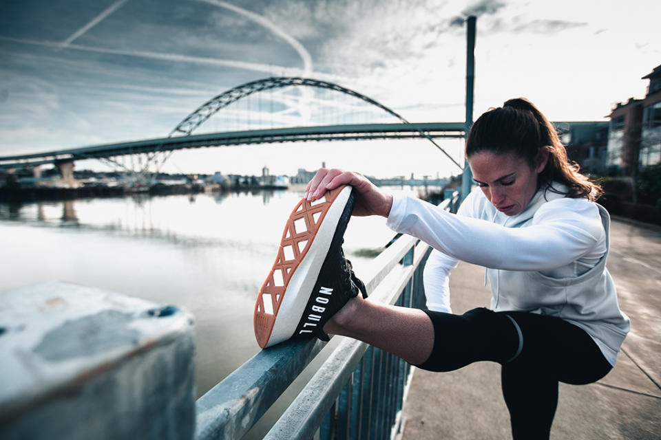 A runner wearing the new Nobull Runner+ in the black colorway. - Credit: Courtesy of Nobull