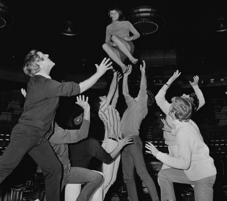 Sandie Shaw rehearsing at The Talk of the Town in London with the Dougie Squires Dancers - Larry Ellis/Daily Express/Getty Images