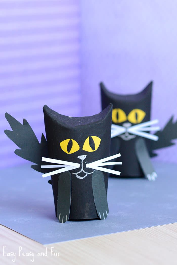 <p>These may look complicated, but looks can be deceiving on Halloween.</p><p><strong>Get the tutorial at <a href="https://www.easypeasyandfun.com/paper-roll-black-cat-craft/" rel="nofollow noopener" target="_blank" data-ylk="slk:Easy Peasy and Fun;elm:context_link;itc:0;sec:content-canvas" class="link ">Easy Peasy and Fun</a>.</strong></p>