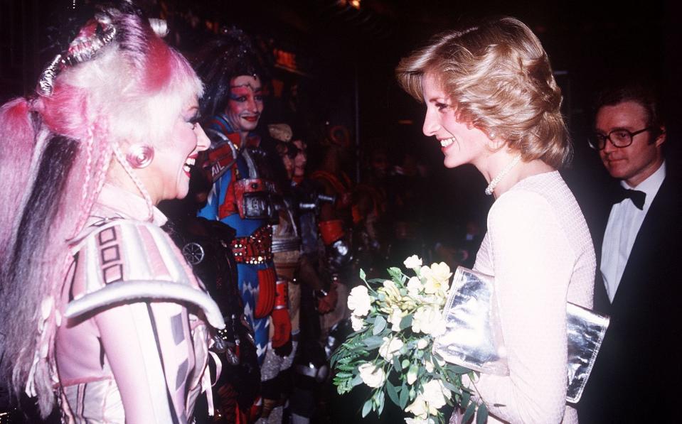 Princess Diana on Starlight Express with Stephanie Lawrence, December 1984