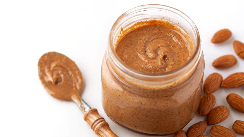 A jar of almond butter