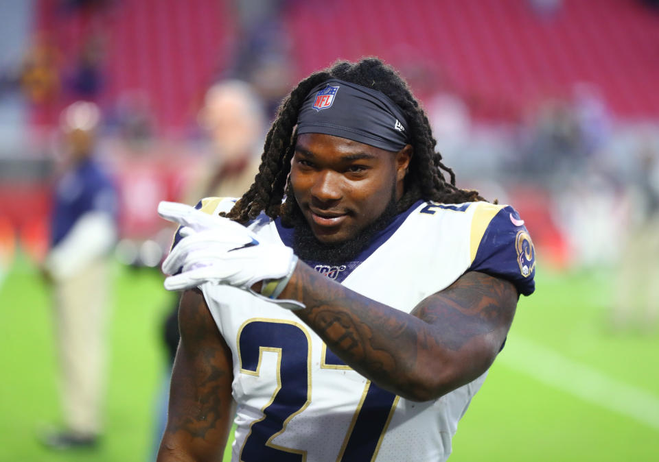 Los Angeles Rams running back Darrell Henderson Jr. (27) against the Arizona Cardinals 