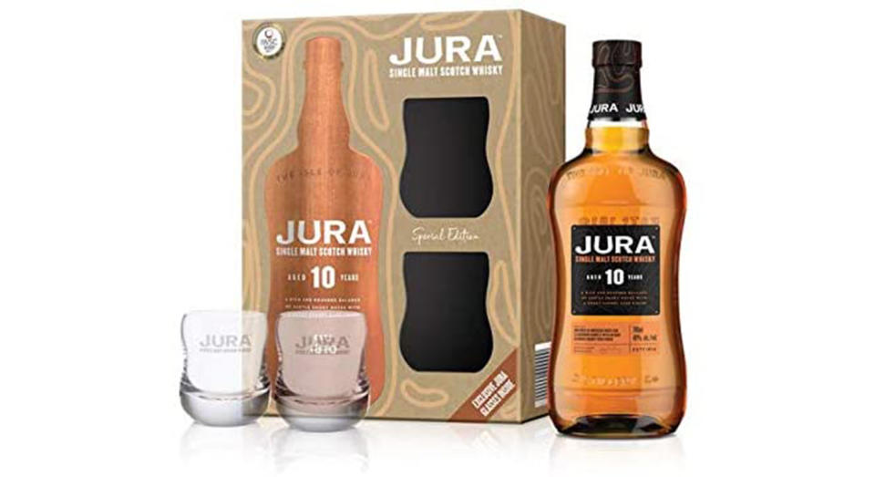 Jura Whisky 10 Year Old Single Malt 2 Glasses Gift Pack 