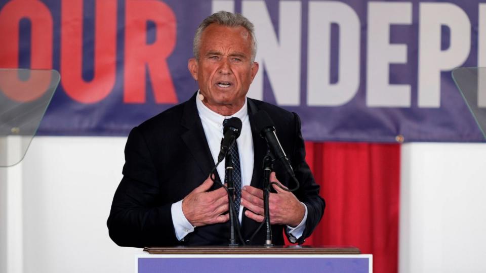 PHOTO: Presidential candidate Robert F. Kennedy, Jr. speaks during a campaign event, Oct. 9, 2023, in Philadelphia.  (Matt Rourke/AP, FILE)