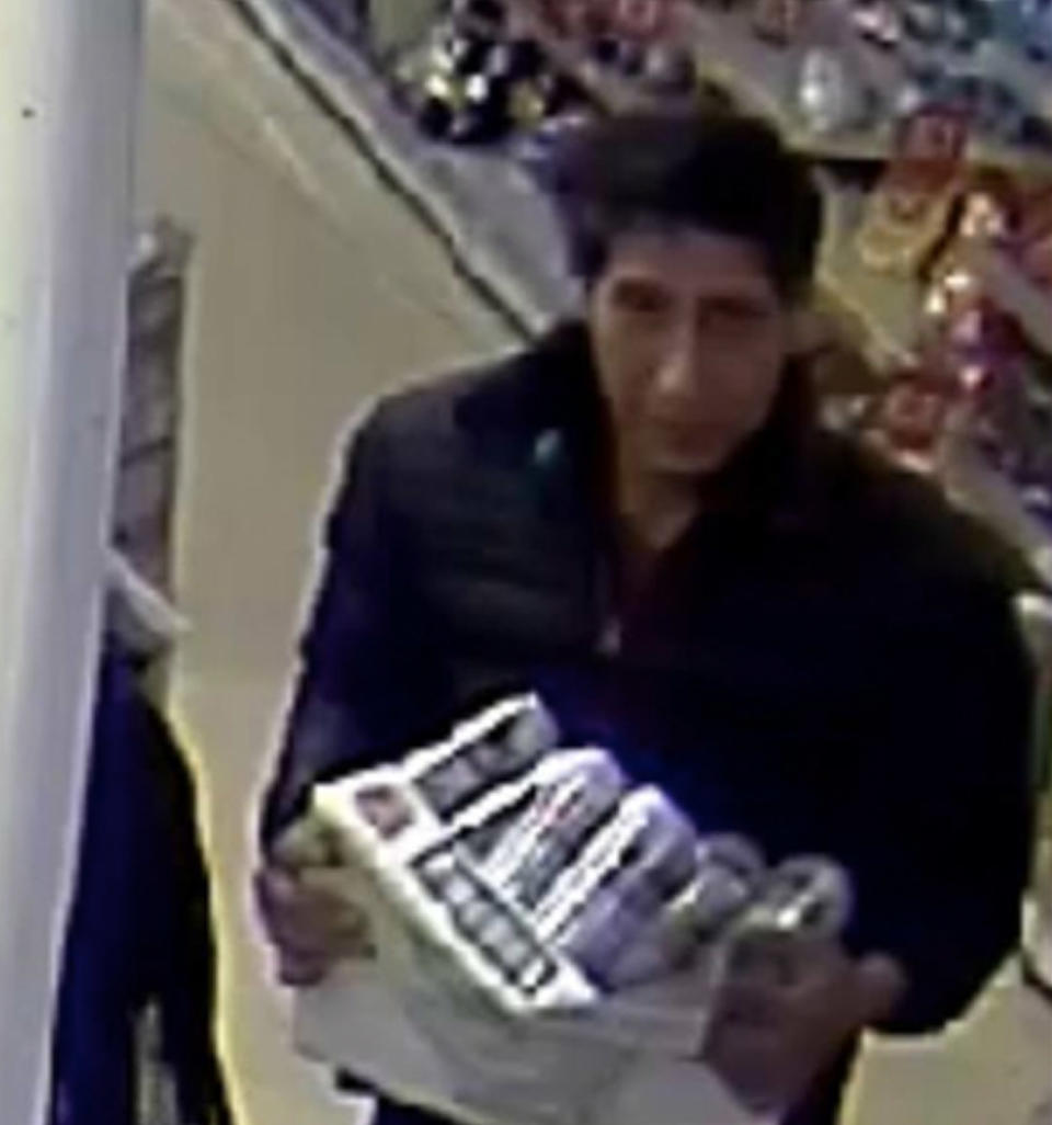 The alleged beer thief has an uncanny resemblence to Ross from Friends. Source: Blackpool Police