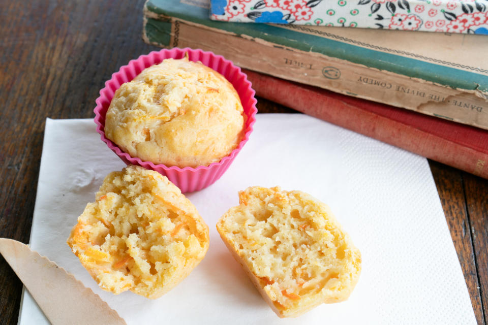 Cheese and carrot savoury muffin