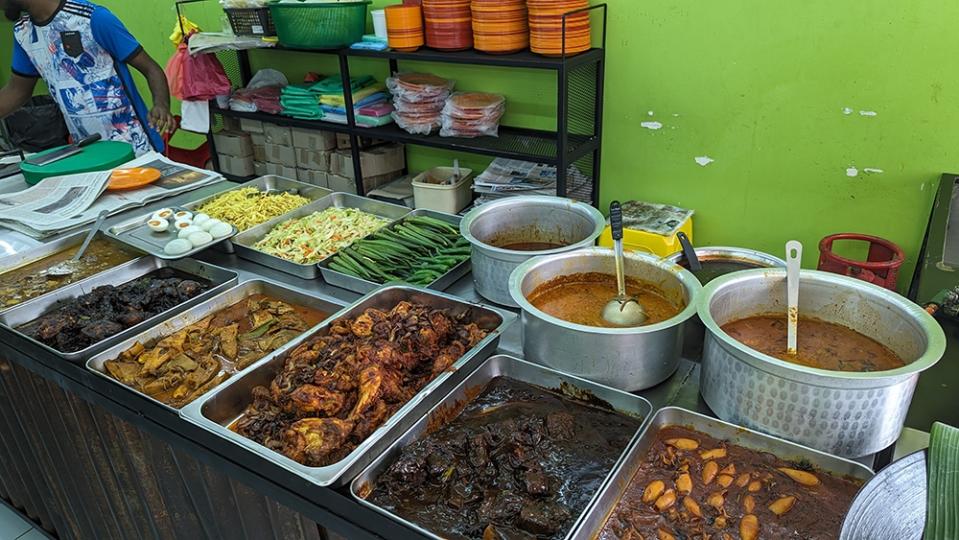 Part of the spread at Bilal Nasi Kandar.