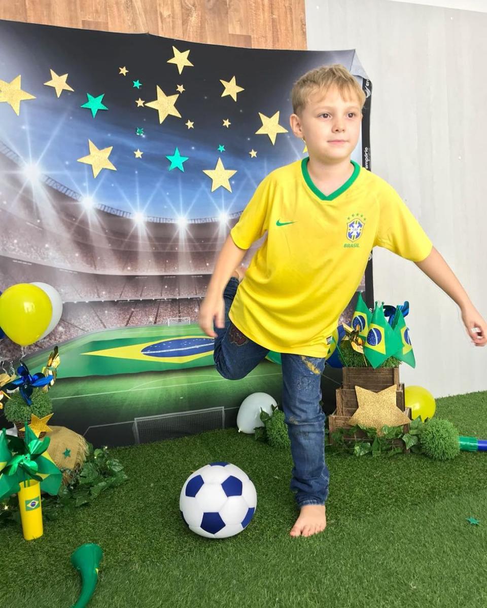 El hijo de Neymar apoya a Brasil. <a href="https://www.instagram.com/neymarjr/?hl=en" rel="nofollow noopener" target="_blank" data-ylk="slk:Foto: Neymar/Instagram;elm:context_link;itc:0;sec:content-canvas" class="link ">Foto: Neymar/Instagram</a>