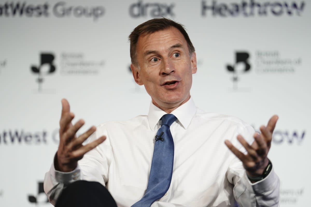 Chancellor Jeremy Hunt is under pressure to halve inflation in 2023 (PA Wire)