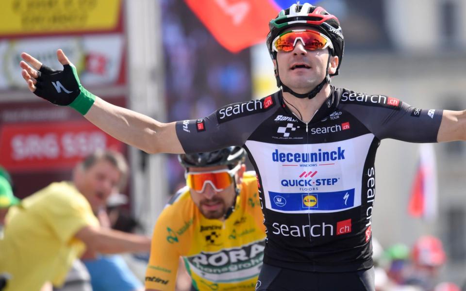 Viviani timed his sprint for the line to perfection at the end of the 177km stage - Keystone