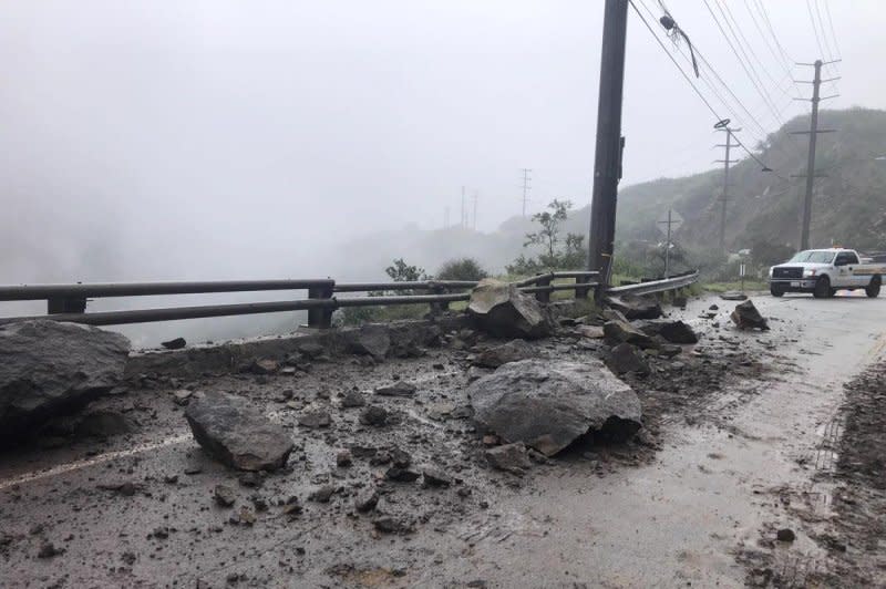 Hilary made landfall in California on Sunday as a tropical storm. Photo courtesy of Los Angeles Country Public Works