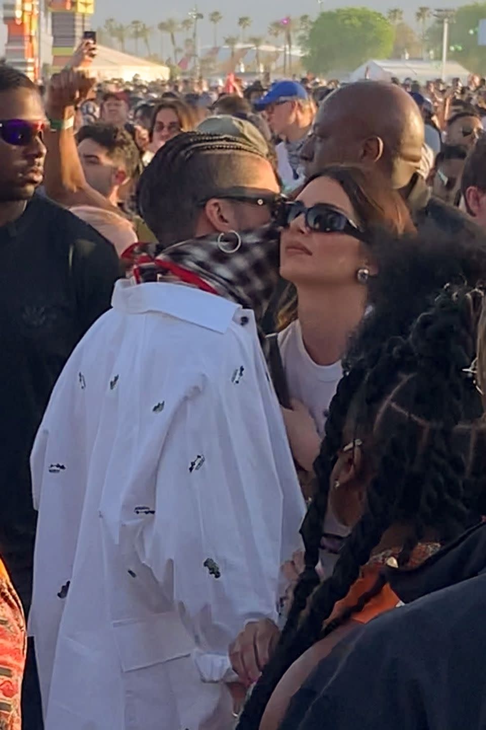 kendall jenner and bad bunny showing pda at coachella