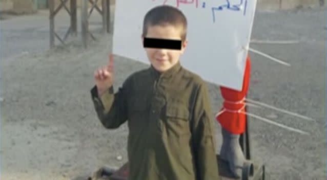 The boy has previously featured in propaganda images for the Islamic State. Photo: 7 News