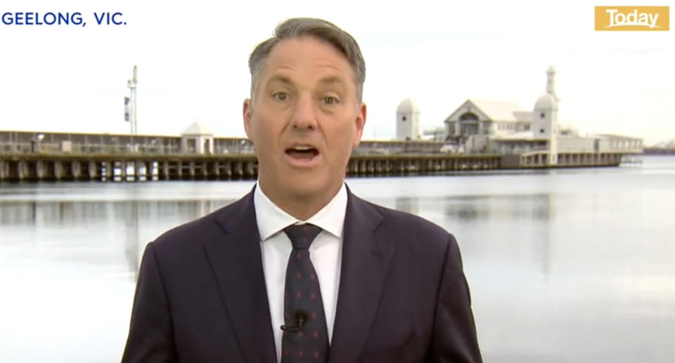 Richard Marles in front of water wearing a suit in a screenshot from Today.