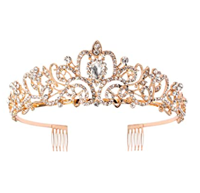 Didder Gold Crystal Tiara Crown Headband
