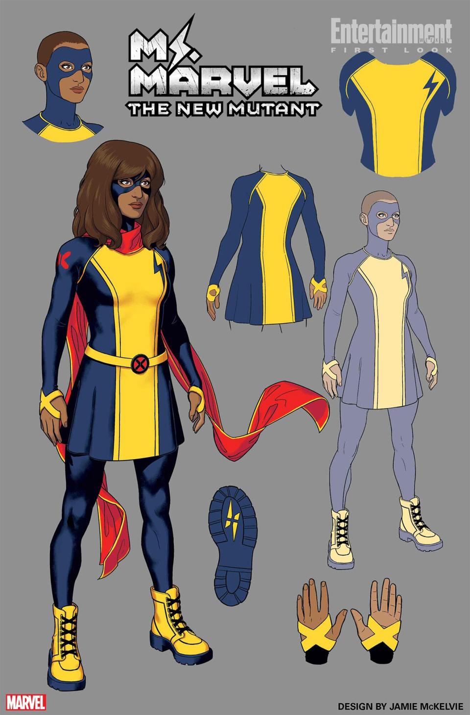 Ms. Marvel's new costume design sheet