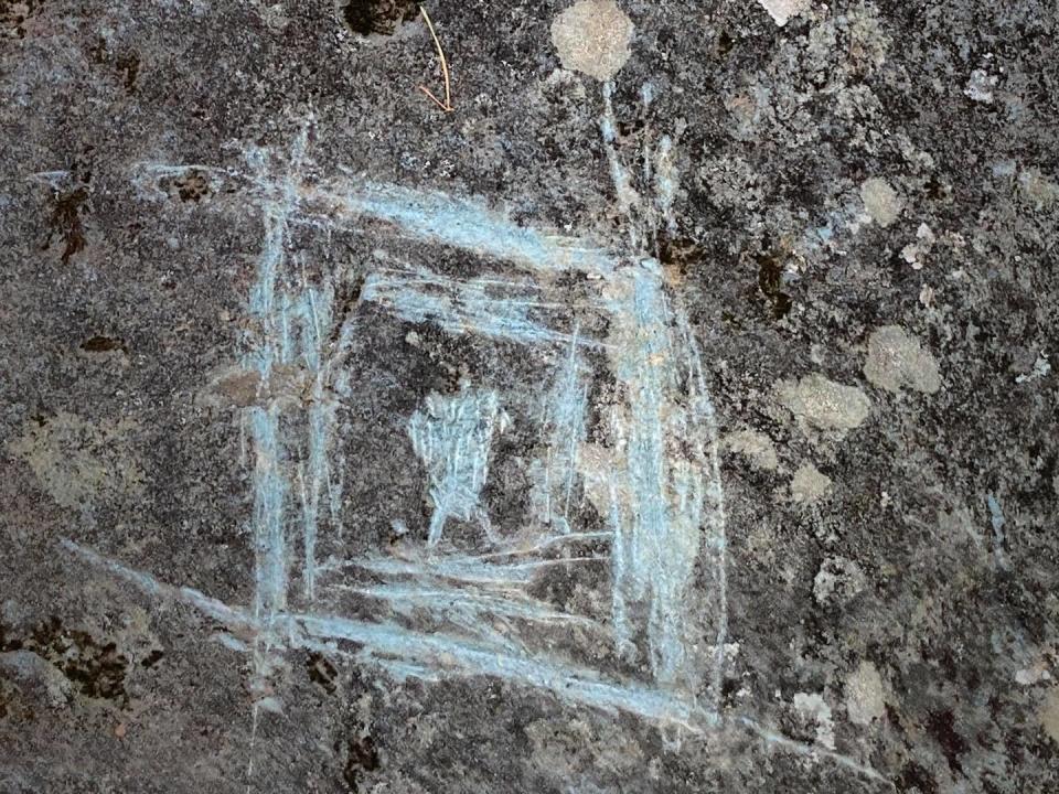 Rock carvings, or petroglyphs, created by Creek and Cherokee people more than 1,000 years ago can be found in Georgia's Chattahoochee-Oconee National Forests. The U.S. Forest Service announced some of the carvings had been vandalized in a statement Monday.