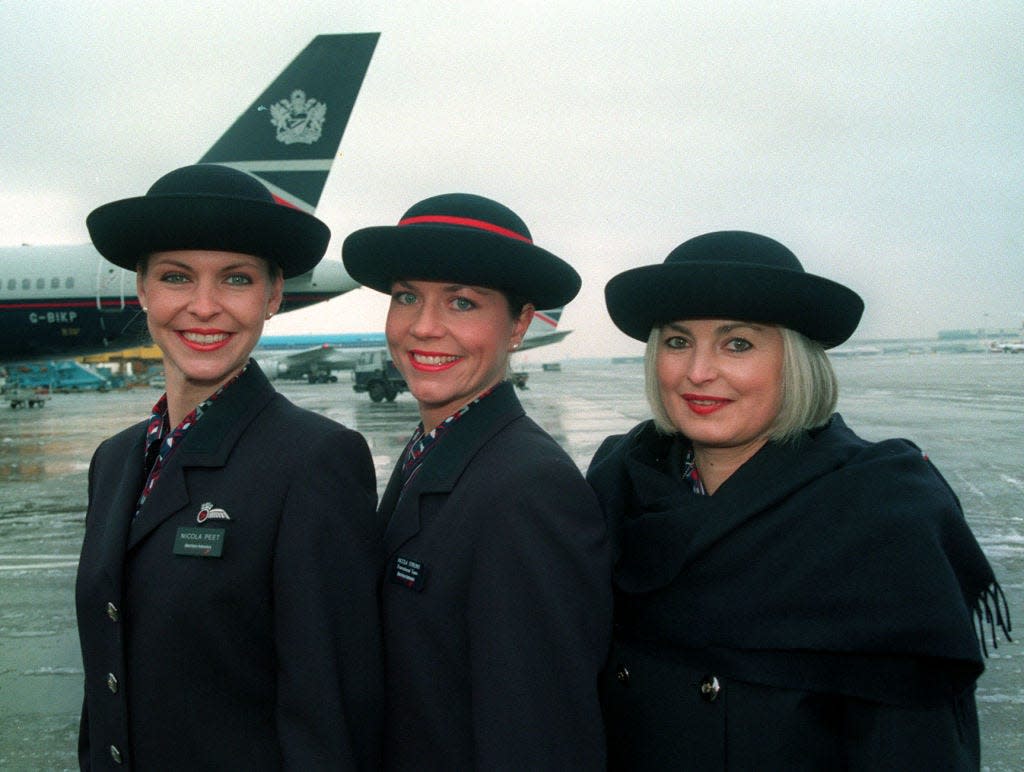 British Airways flight attendant uniforms in 1994