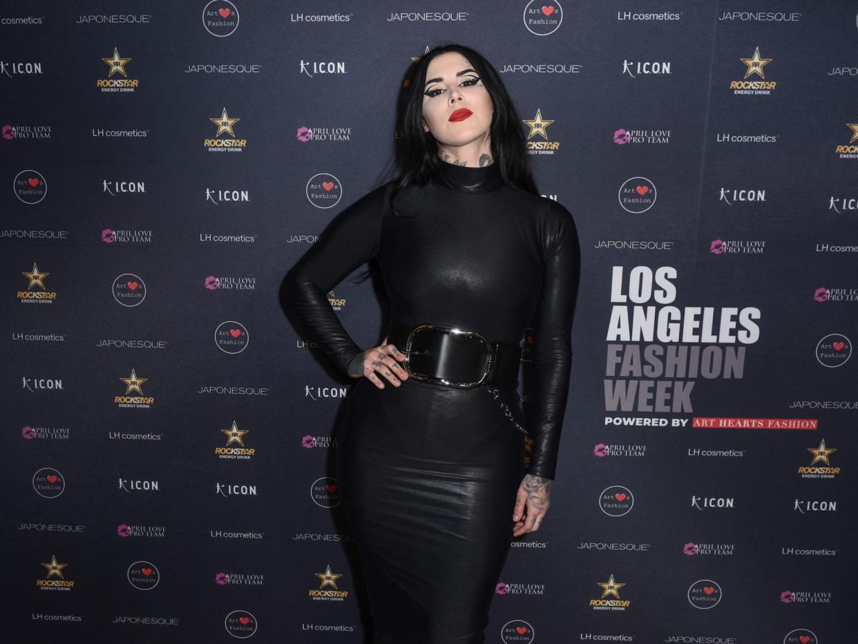 Kat Von D at Los Angeles Fashion Week on March 20, 2022.