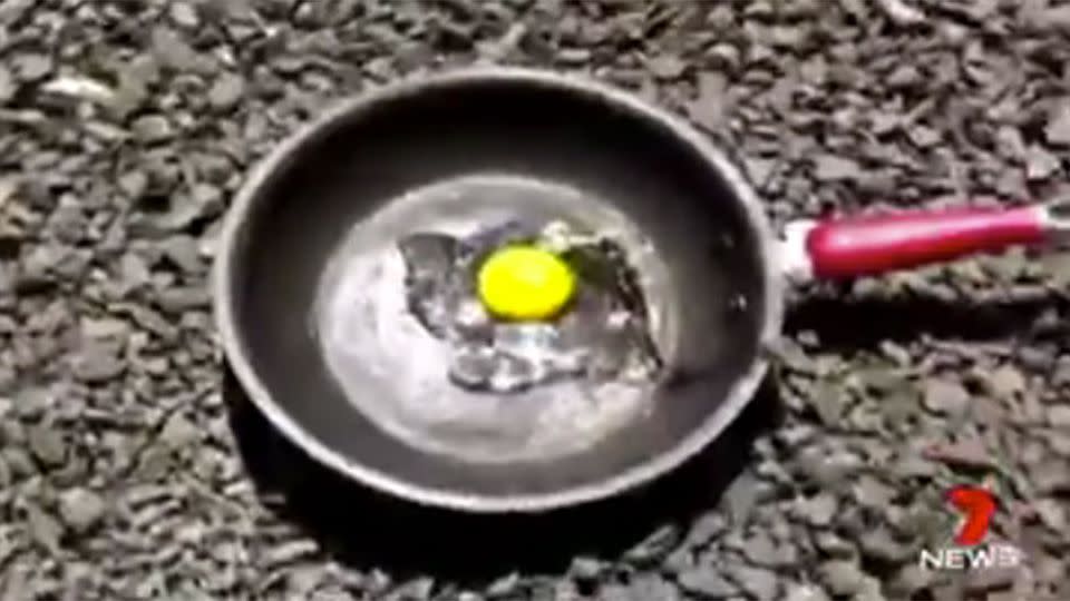 The egg begins to cook immediately. Souce: 7 News