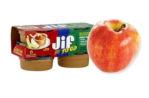 2 tbsp of peanut butter with 1 small apple