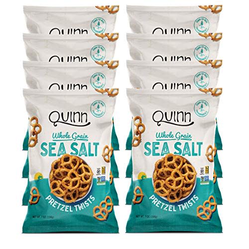 Quinn Snacks Non-Gmo and Gluten Free Pretzels, Classic Sea Salt Twists, 7 Oz, Pack Of 8 (Amazon / Amazon)