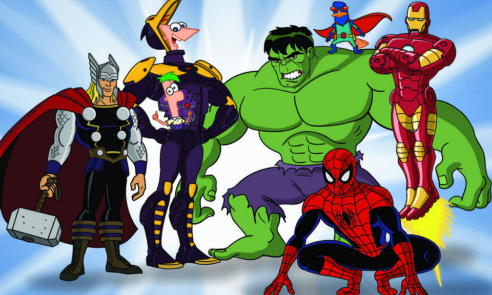 <p>The children’s animated series enjoyed an Avengers crossover featuring Thor, Iron Man, Spider-Man, Hulk and Nick Fury as well as villains Red Skull, MODOK, VEnom an Whiplash. There’s even a Stan Lee cameo as a hot dog vendor. </p>