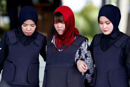 Vietnamese Doan Thi Huong, who was a suspect in the murder case of North Korean leader's half brother Kim Jong Nam, leaves the Shah Alam High Court on the outskirts of Kuala Lumpur, Malaysia March 14, 2019. REUTERS/Lai Seng Sin