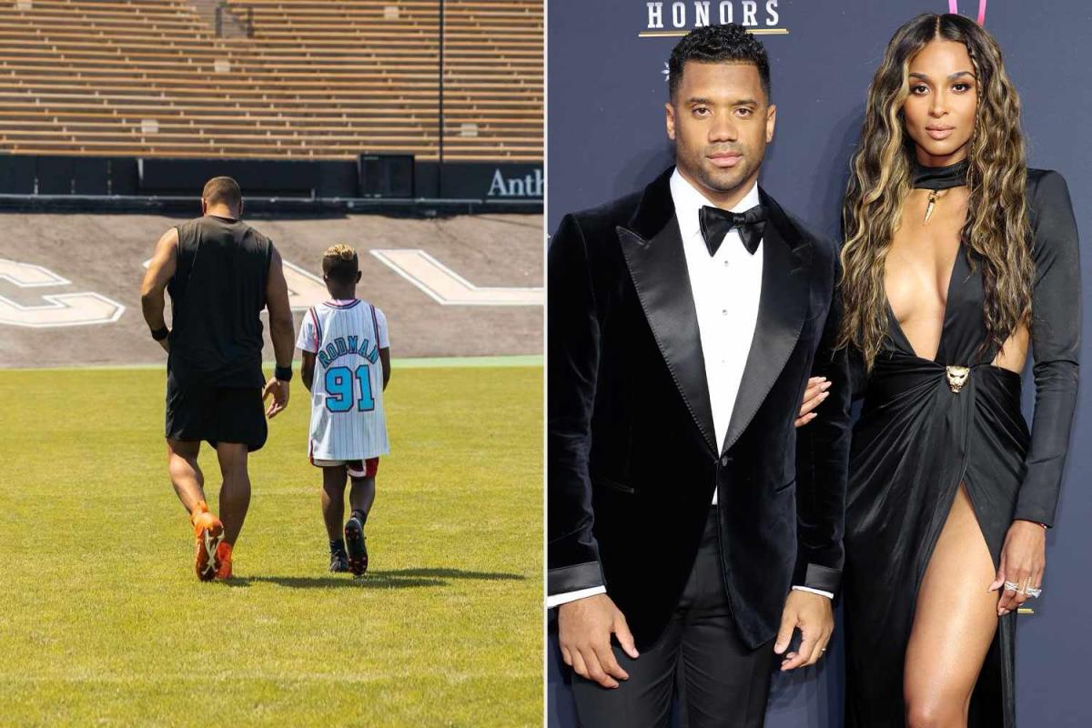 Russell Wilson And Baby Future Playing Basketball