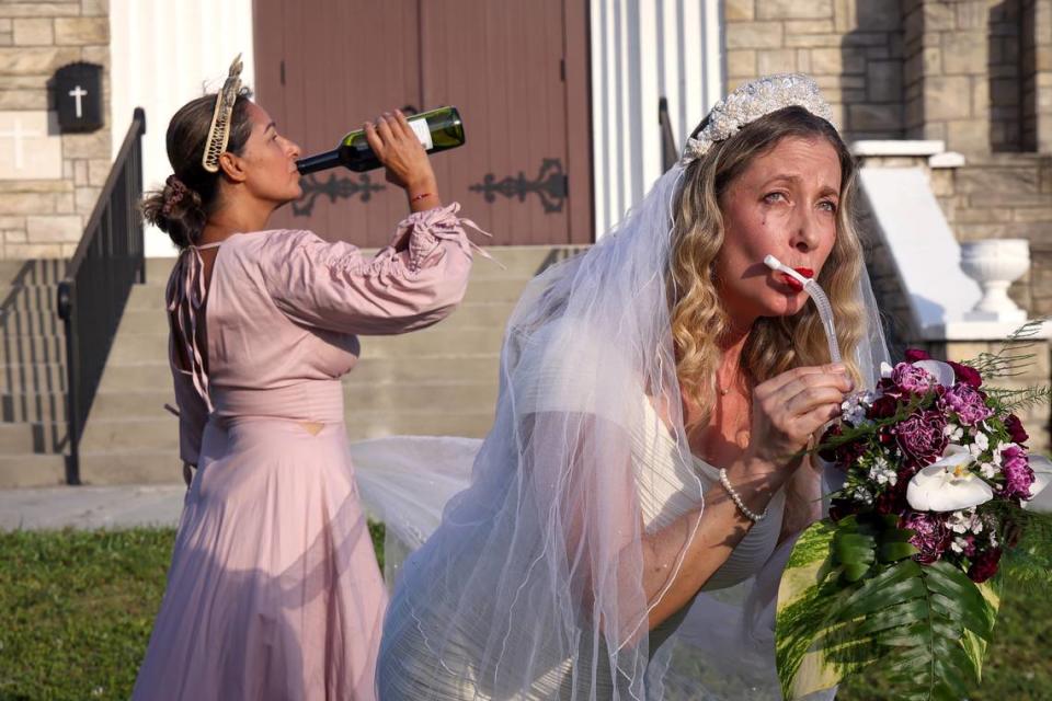 Flasky Flowers, for the bride whose wedding is interrupting happy hour.