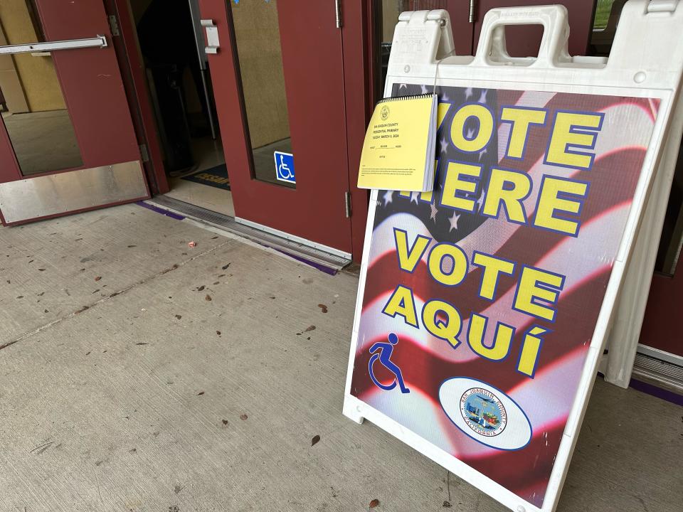 Cesar Chavez High School was one of many polling locations in Stockton on Tuesday, March 5, 2024.