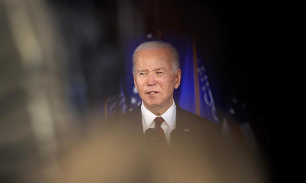 <span>Joe Biden in Milwaukee last month.</span><span>Photograph: Scott Olson/Getty Images</span>