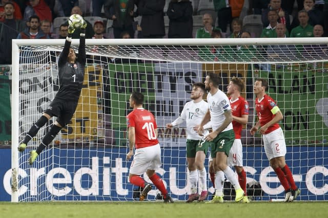 Switzerland goalkeeper Yann Sommer was rarely troubled by the Republic of Ireland in a game his side won 2-0